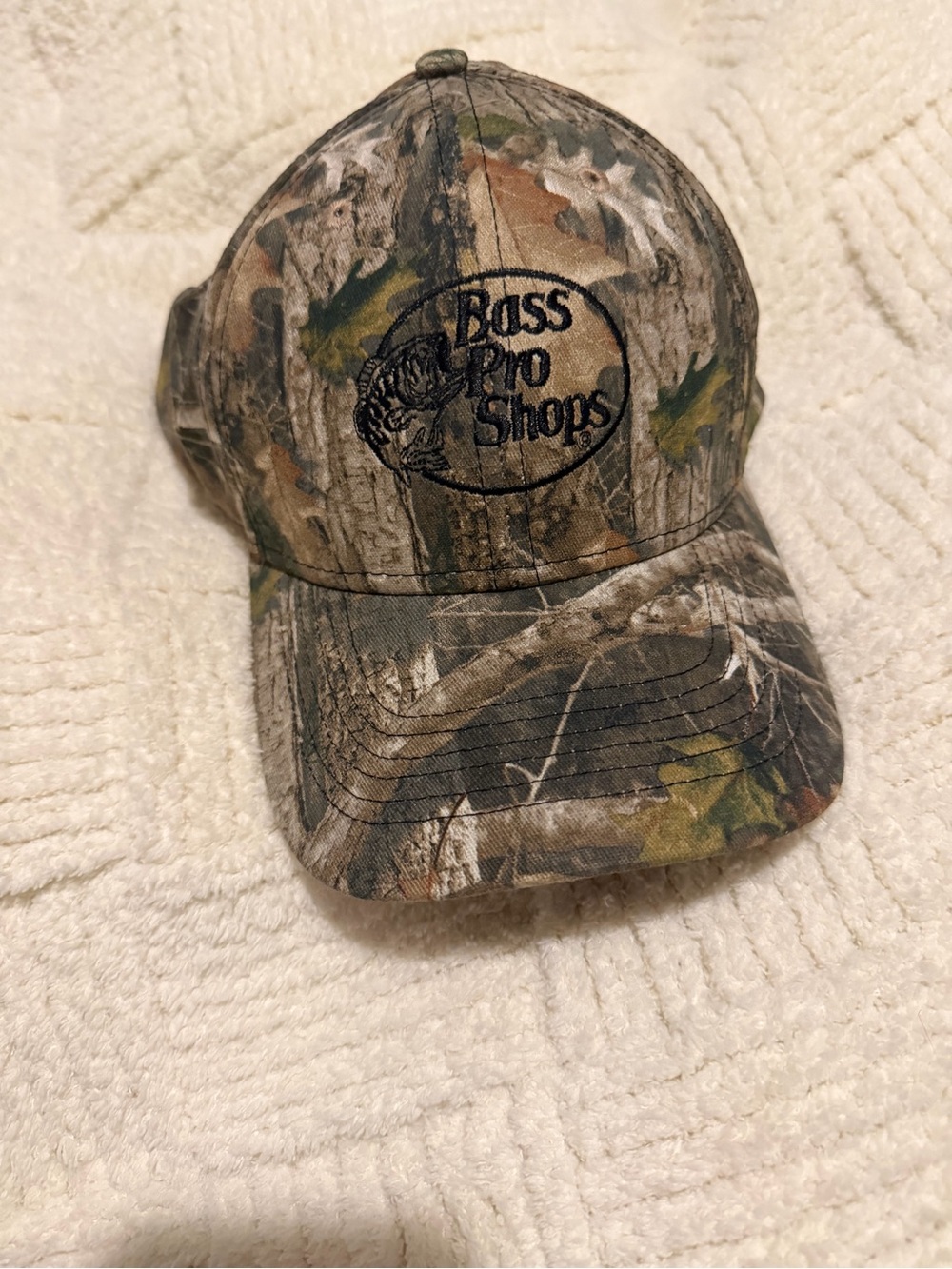 Bass Pro Shops Woodland Camo Logo Cap in Green, Brown & Tan